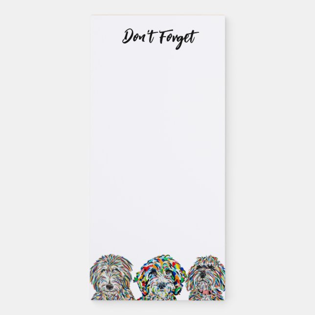 Sheepadoodle Bernedoodle Magnetic Notepad (Front)