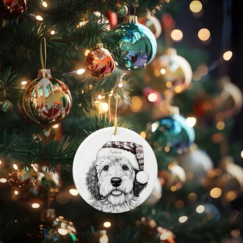 Sheepadoodle Christmas Ornament