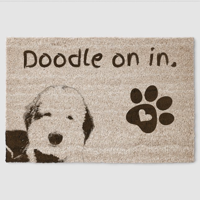 Sheepadoodle Coir Mat (Front)