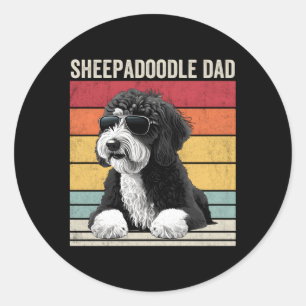 Sheepadoodle Dad Classic Round Sticker