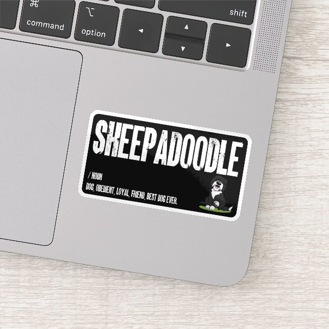 Sheepadoodle Dog Definition, Doodle Dog Noun Gifts Sticker (Detail)