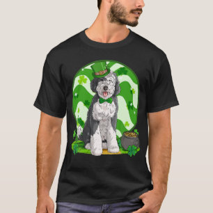 Sheepadoodle Dog Lucky St Patricks Day T-Shirt