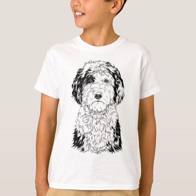 Sheepadoodle Dog Mom Dog Lover T-Shirt (Front)