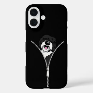 Sheepadoodle Dog Zipper Funny Puppy Dog Owner iPhone 16 Case