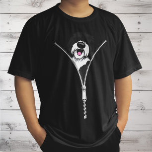 Sheepadoodle Dog Zipper Funny Puppy Dog Owner T-Shirt