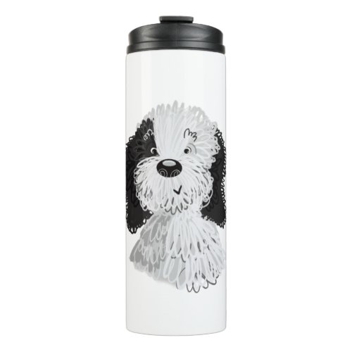 Sheepadoodle hand drawn illustration thermal tumbler