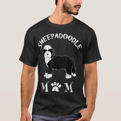 Sheepadoodle Mom Puppy Cute Pet Animal Dog Lover G T_Shirt