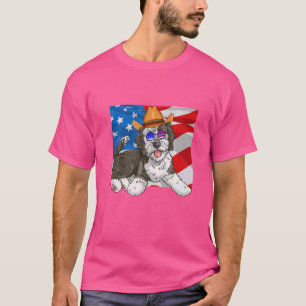 Sheepadoodle Patriotic 4th Of July American Dog T-Shirt