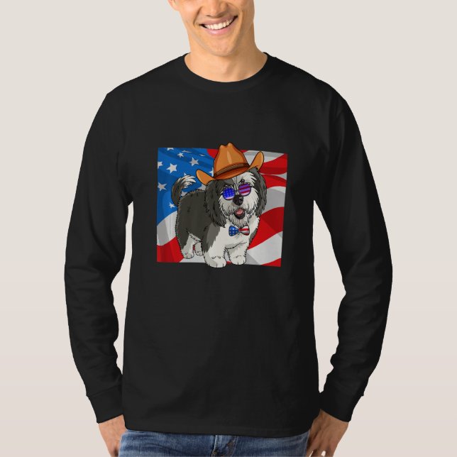 Sheepadoodle Patriotic Merica 4th Of July American T-Shirt (Front)
