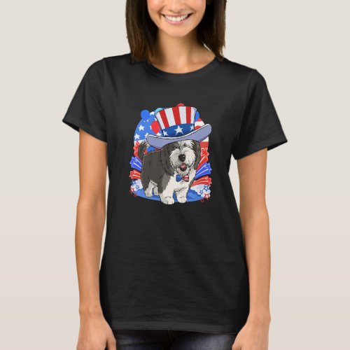 Sheepadoodle Patriotic Uncle Sam 4th Of July Ameri T_Shirt