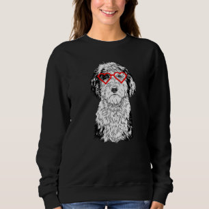 Sheepadoodle Valentines Day Dog Mom Dog Sweatshirt
