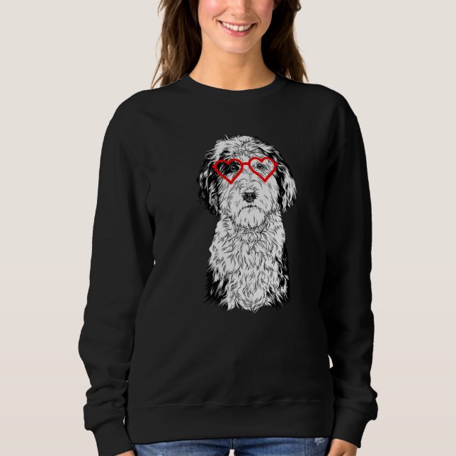 Sheepadoodle Valentines Day Dog Mom Dog Sweatshirt (Front)