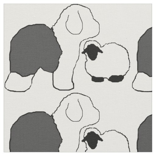 Sheepdog and sheepsheep fabric