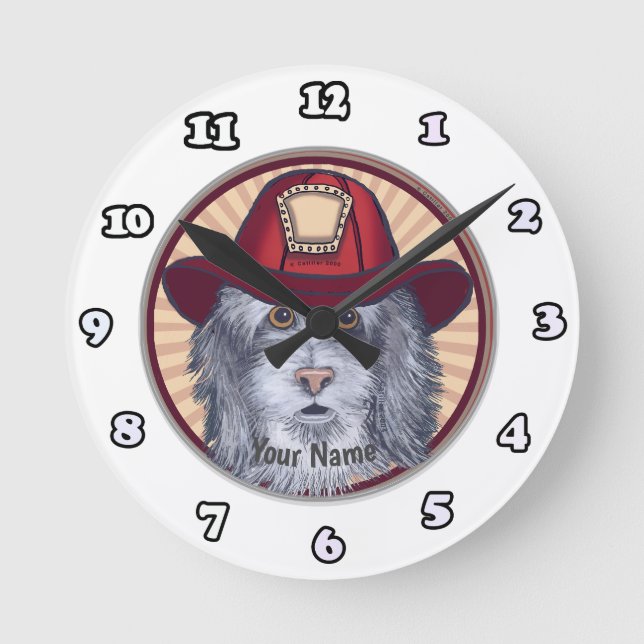 Sheepdog Firefighter   clock (Front)