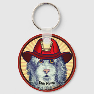 Sheepdog Firefighter keychains