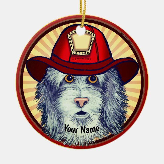 Sheepdog Firefighter ornament (Front)