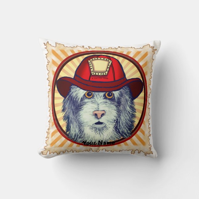 Sheepdog Firefighter pillow (Front)