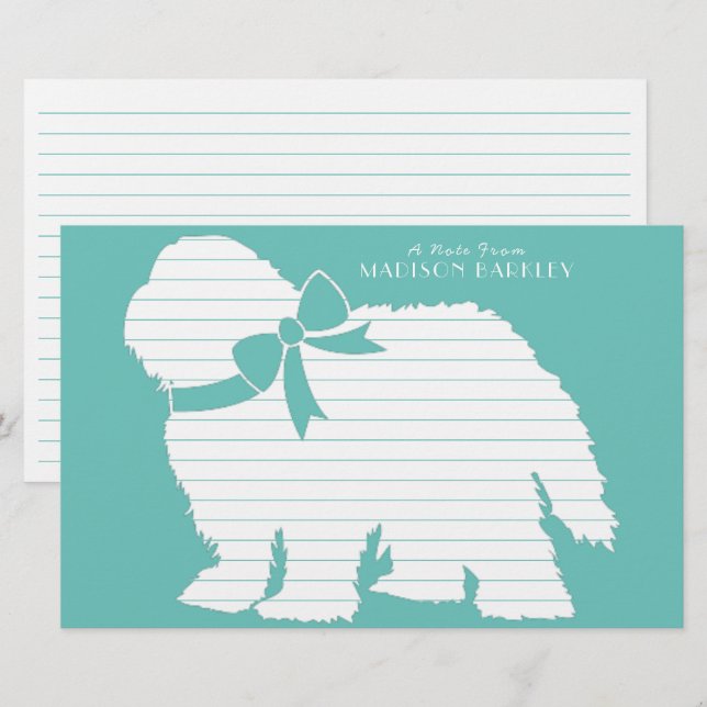 Sheepdog Puppy Old English Sheep Dog Stationery (Front/Back)