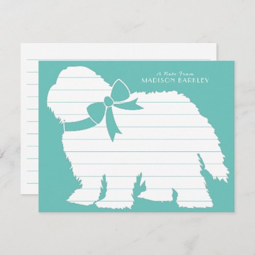 Sheepdog Puppy Old English Sheep Dog Thank You Card