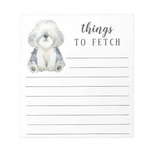 Sheepdog Things to Fetch Notepad