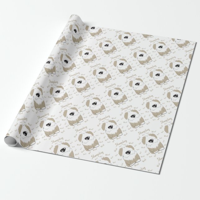 sheepdog wrapping paper (Unrolled)
