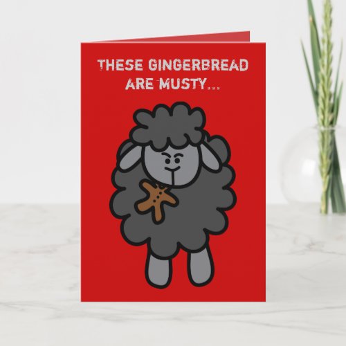 Sheepeh Eats Musty Gingerbread Holiday Card