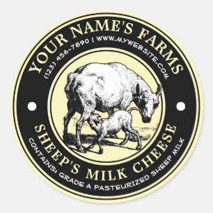 Sheep's Milk Cheese Vintage Label Template
