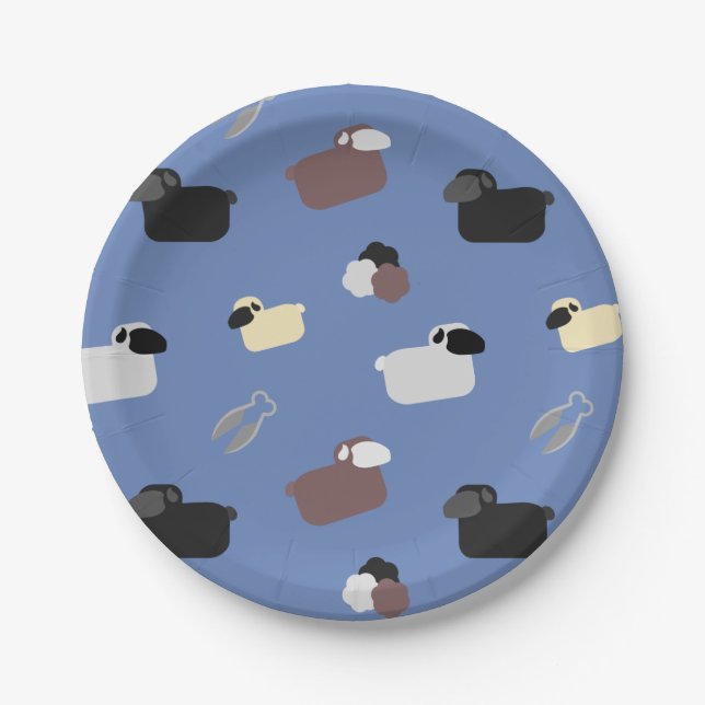 Sheeps & Shears Paper Plates (Front)