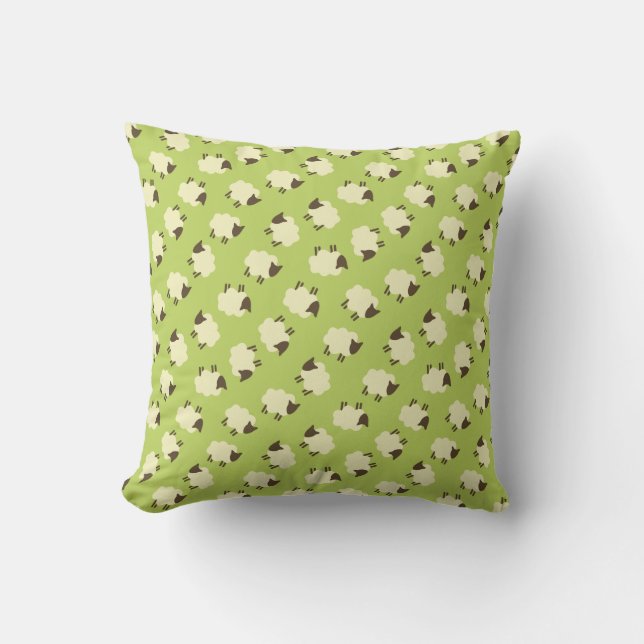 Sheeps Throw Pillow (Front)