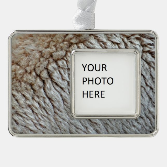 Sheep's Wool Abstract Nature Photo Christmas Ornament (Front)