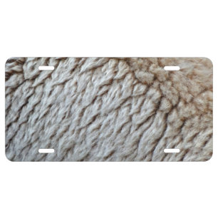 Sheep's Wool Abstract Nature Photo License Plate