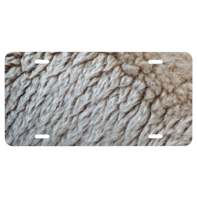 Sheep's Wool Abstract Nature Photo License Plate (Front)