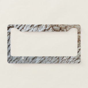 Sheep's Wool Abstract Nature Photo License Plate Frame