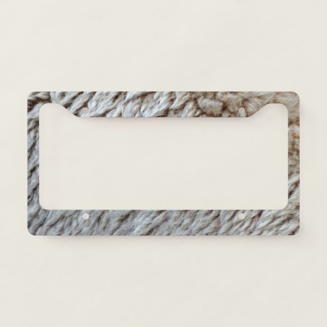 Sheep's Wool Abstract Nature Photo License Plate Frame (Front)