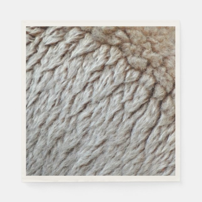 Sheep's Wool Abstract Nature Photo Napkins (Front)