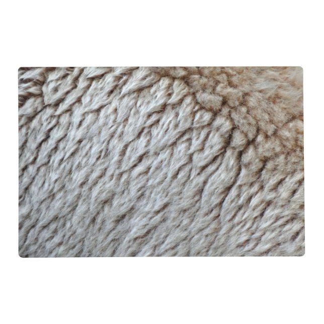 Sheep's Wool Abstract Nature Photo Placemat (Front)