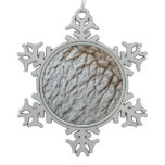 Sheep's Wool Abstract Nature Photo Snowflake Pewter Christmas Ornament
