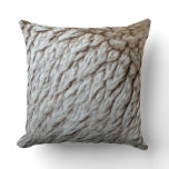 Sheep's Wool Abstract Nature Photo Throw Pillow