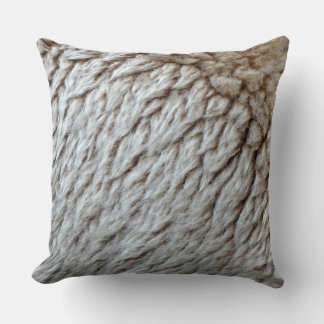 Sheep's Wool Abstract Nature Photo Throw Pillow