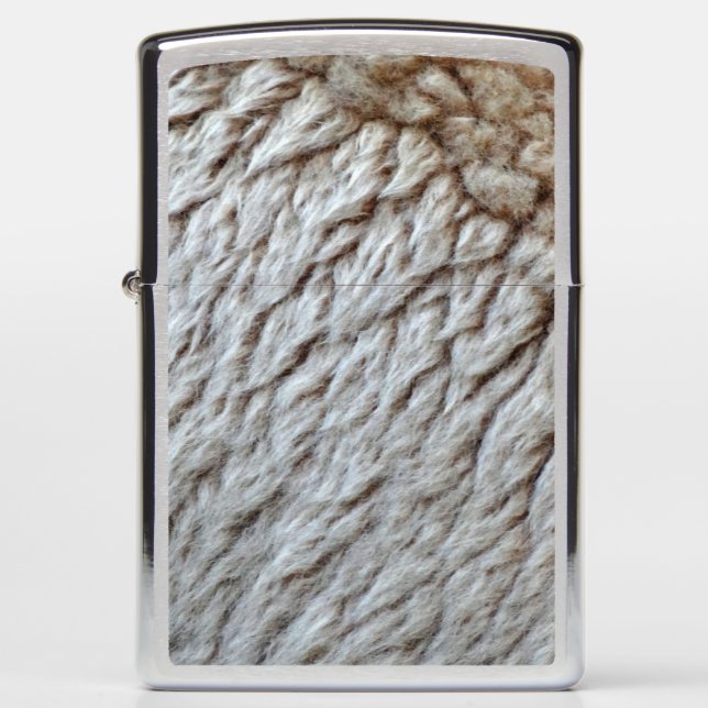 Sheep's Wool Abstract Nature Photo Zippo Lighter (Front)
