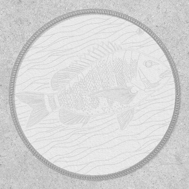 Sheepshead Fish Sheepshead Line Art Fishing Sticke Patch (Front)