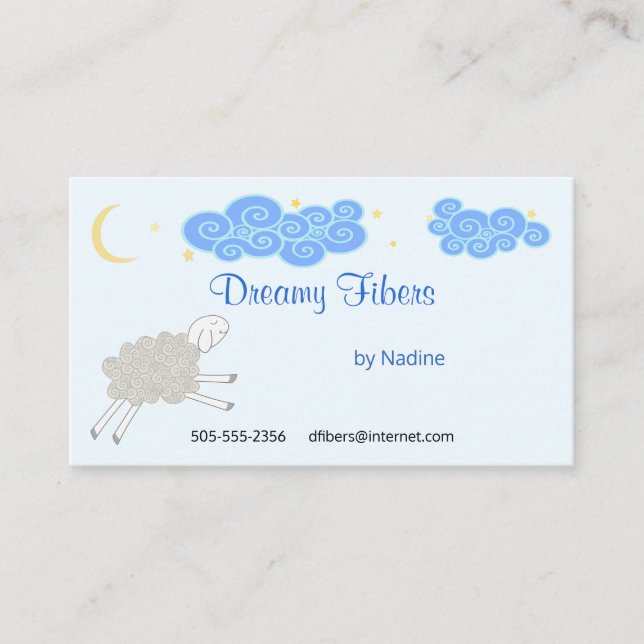 Sheepy Dreams Yarn Store Business Card (Front)