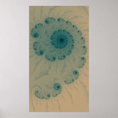 Sheer Bare Minimum Spiral Fractal Abstract Poster