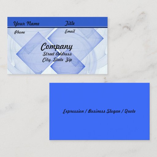 Customizable Sheer Blue Tile Business Card Template