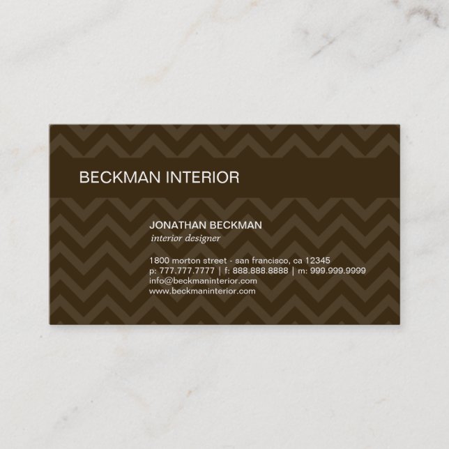 Sheer Chevron Business Card (Front)
