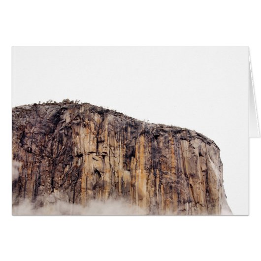 Sheer cliff rising above clouds cards (Front Horizontal)