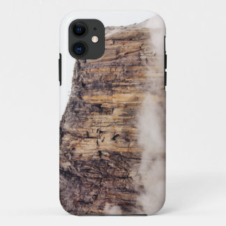 Sheer cliff rising above clouds iPhone 11 case