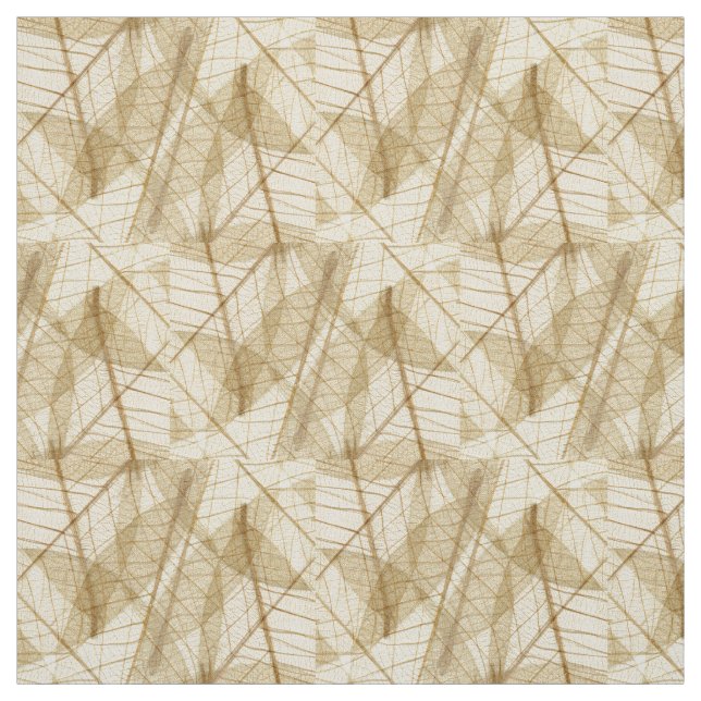 Sheer Cream Beige Lace Leaves Fabric (Swatch)