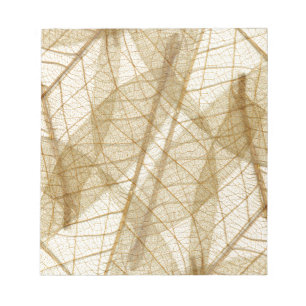 Sheer Cream Beige Lace Leaves Notepad