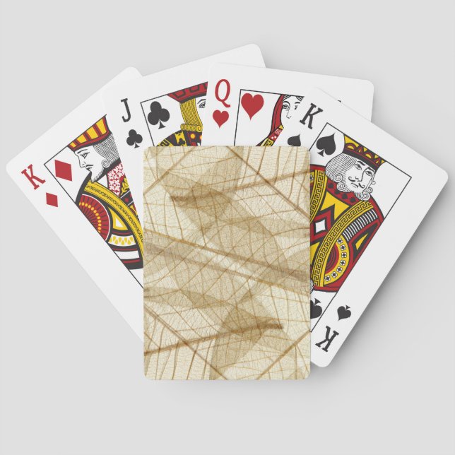 Sheer Cream Beige Lace Leaves Poker Cards (Back)